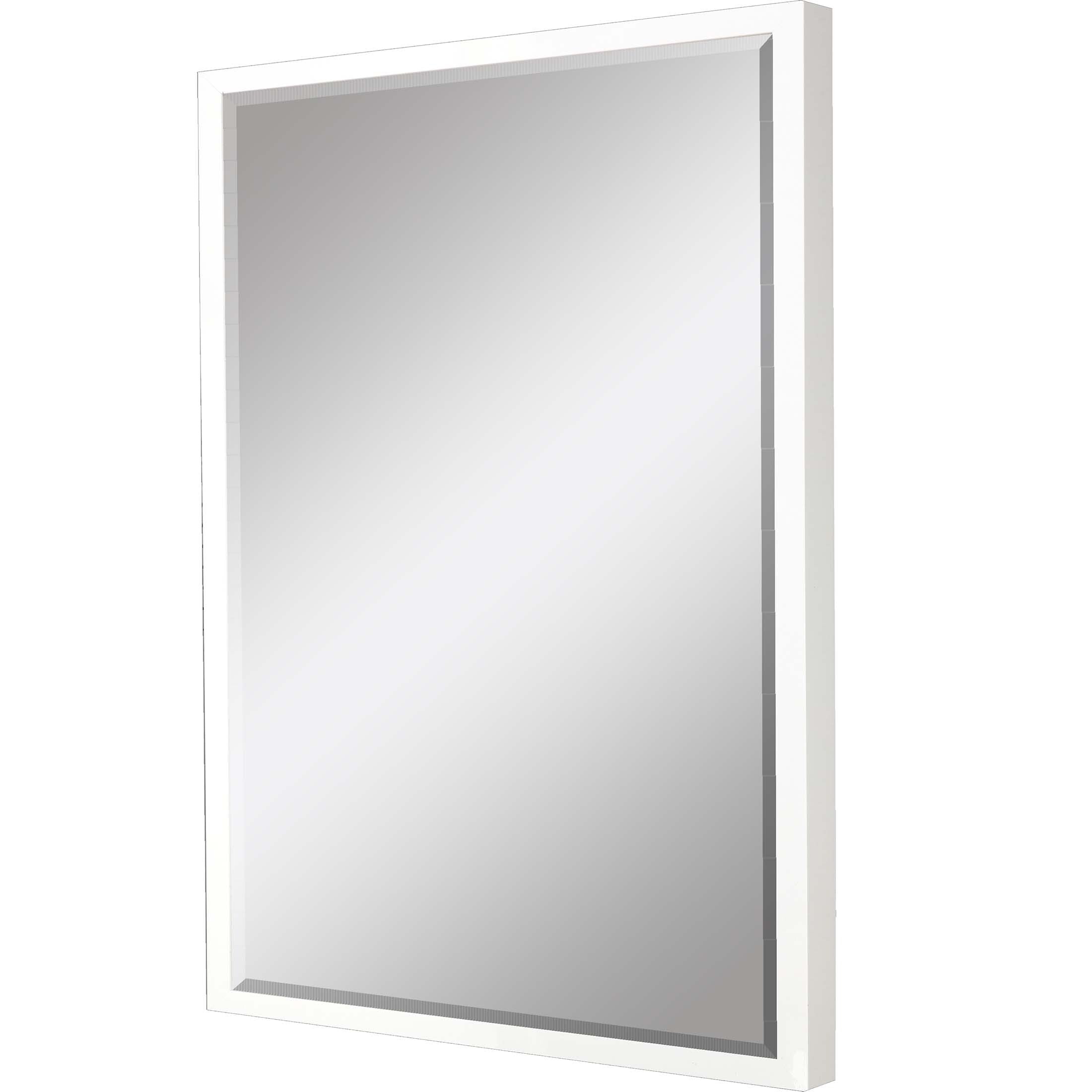 38" White Solid Wood Framed Accent Mirror - Home & Garden