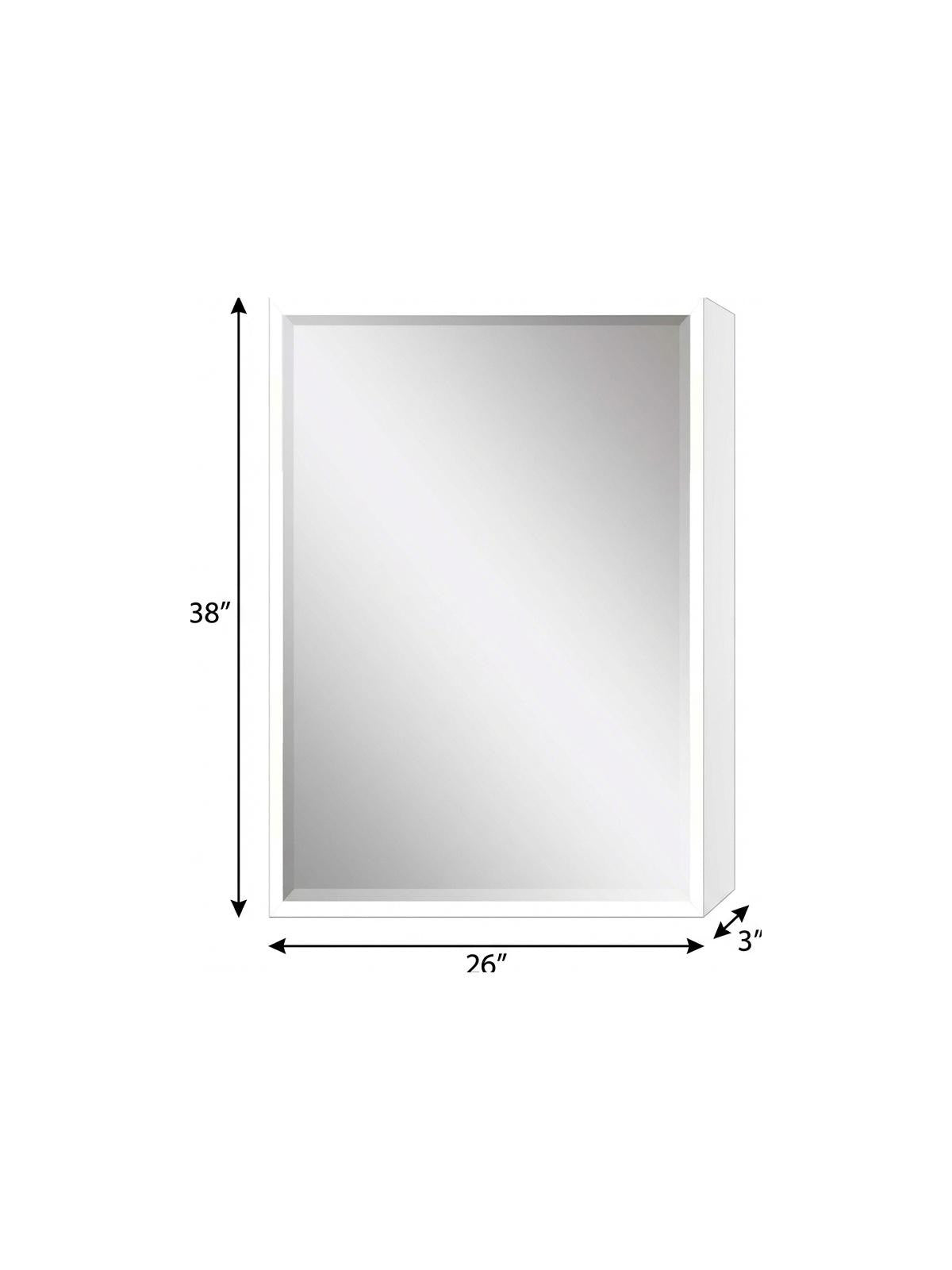 38" White Solid Wood Framed Accent Mirror - Home & Garden