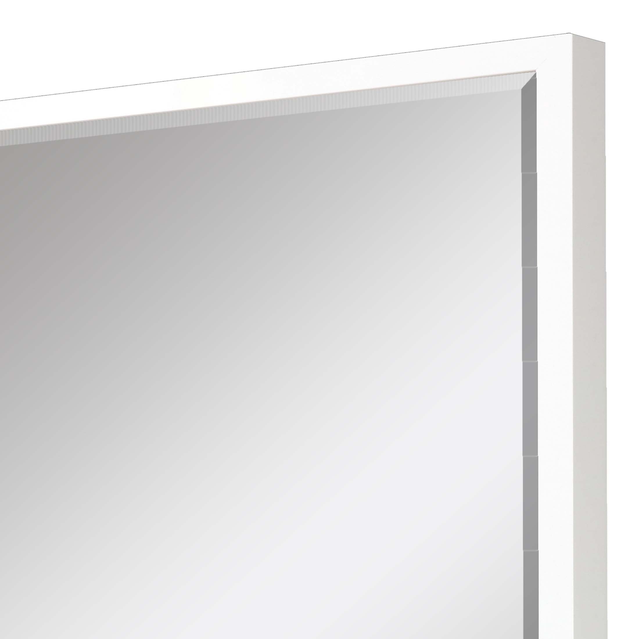 38" White Solid Wood Framed Accent Mirror - Home & Garden