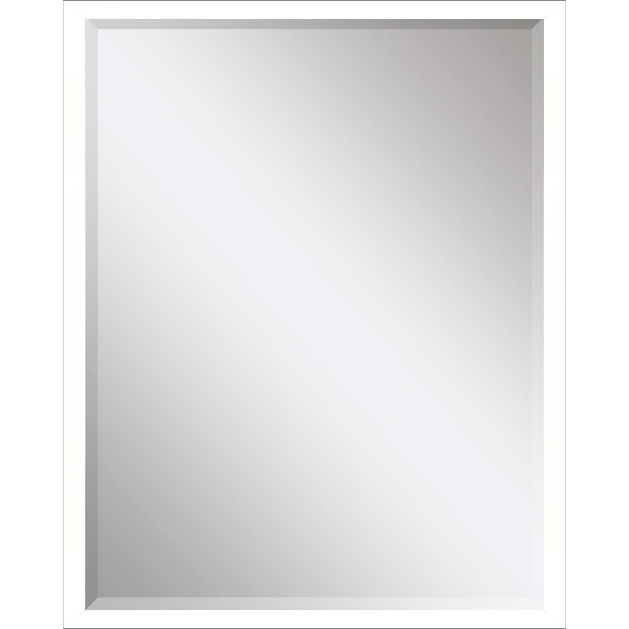 38" White Solid Wood Framed Accent Mirror - Home & Garden