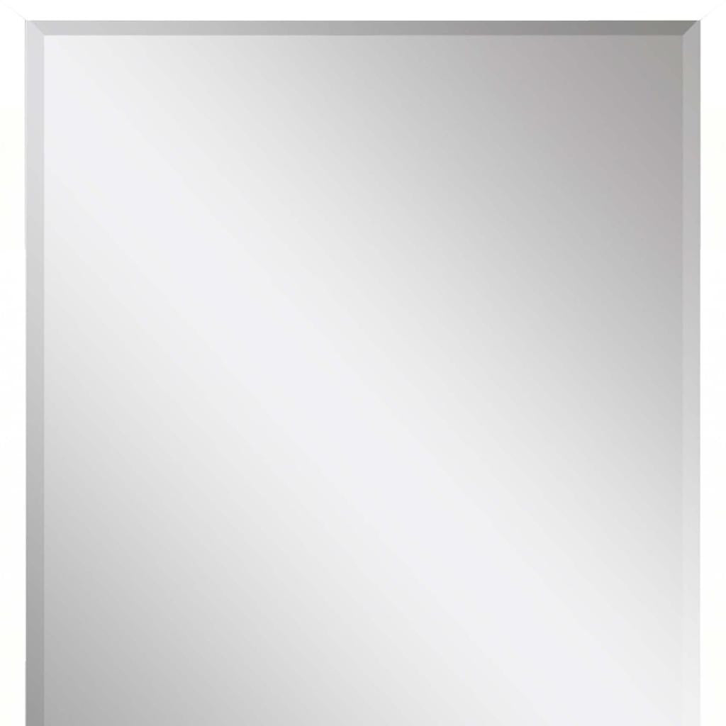 38" White Solid Wood Framed Accent Mirror - Home & Garden