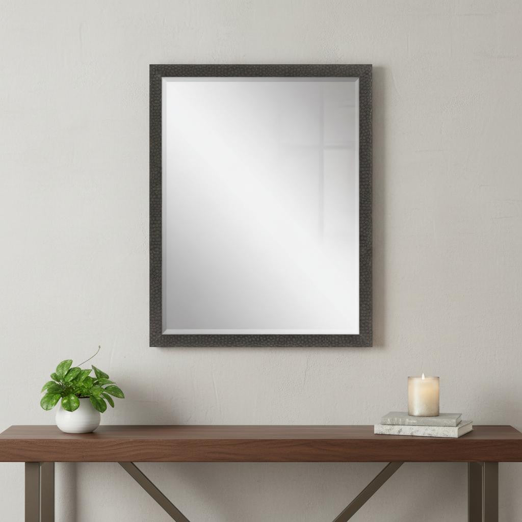 43" Dark Brown Solid Wood Framed Accent Mirror - Home & Garden