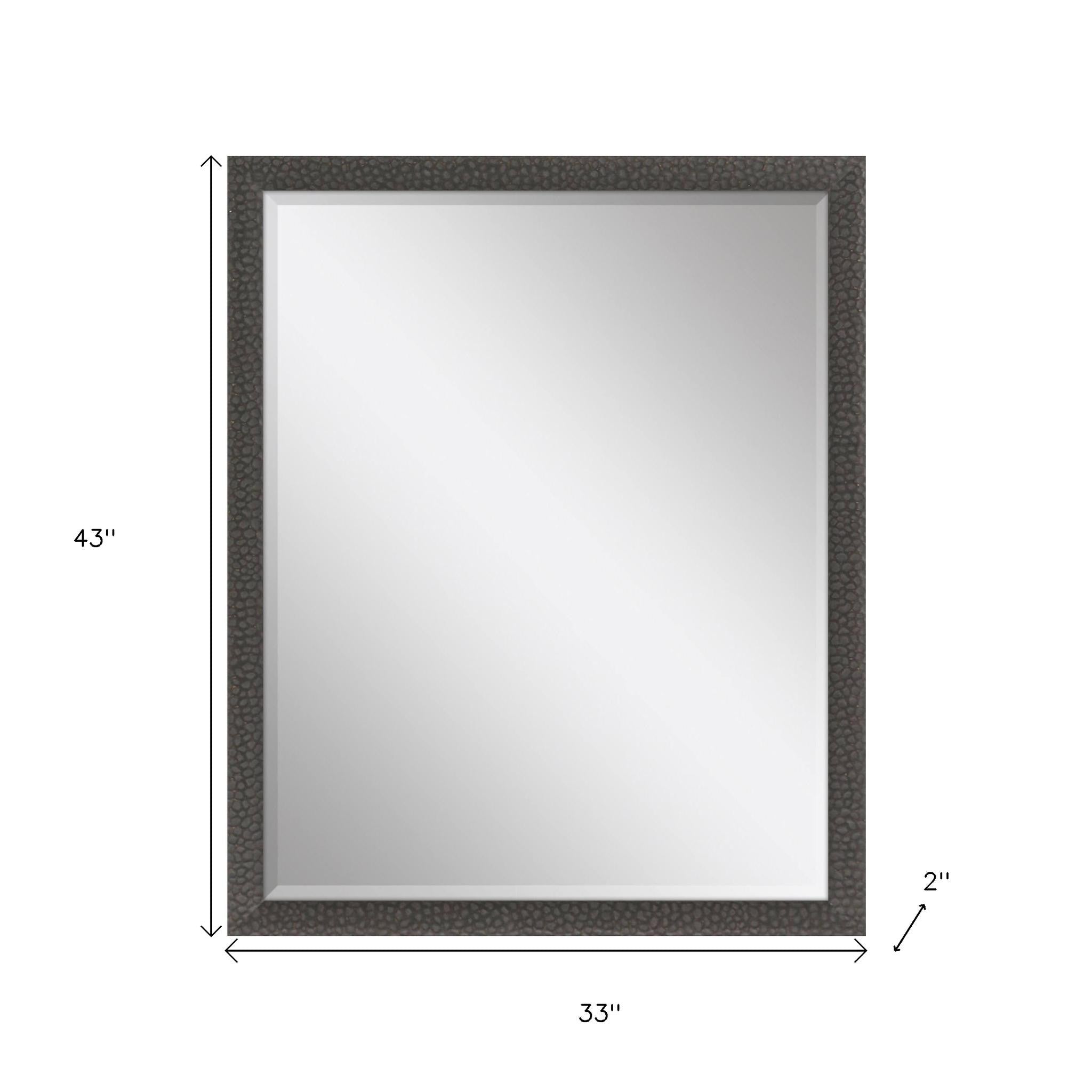 43" Dark Brown Solid Wood Framed Accent Mirror - Home & Garden