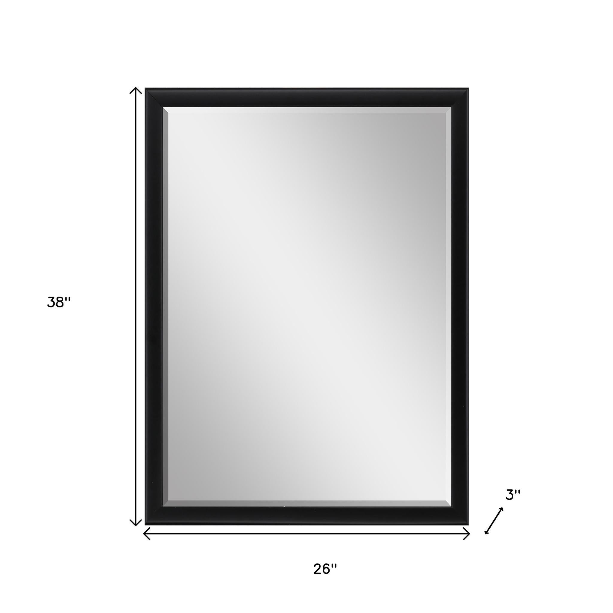 38" Black Solid Wood Framed Accent Mirror - Home & Garden