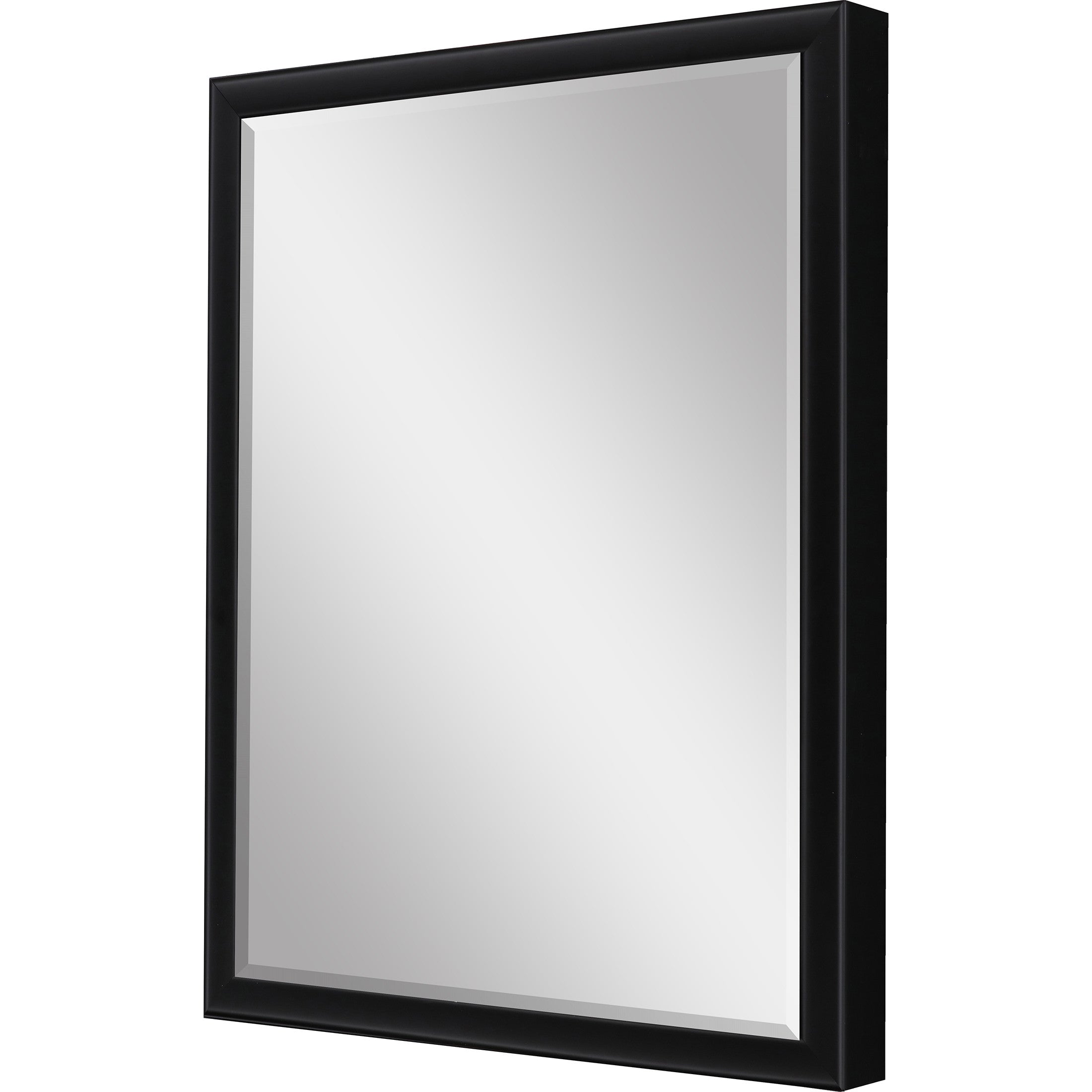38" Black Solid Wood Framed Accent Mirror - Home & Garden