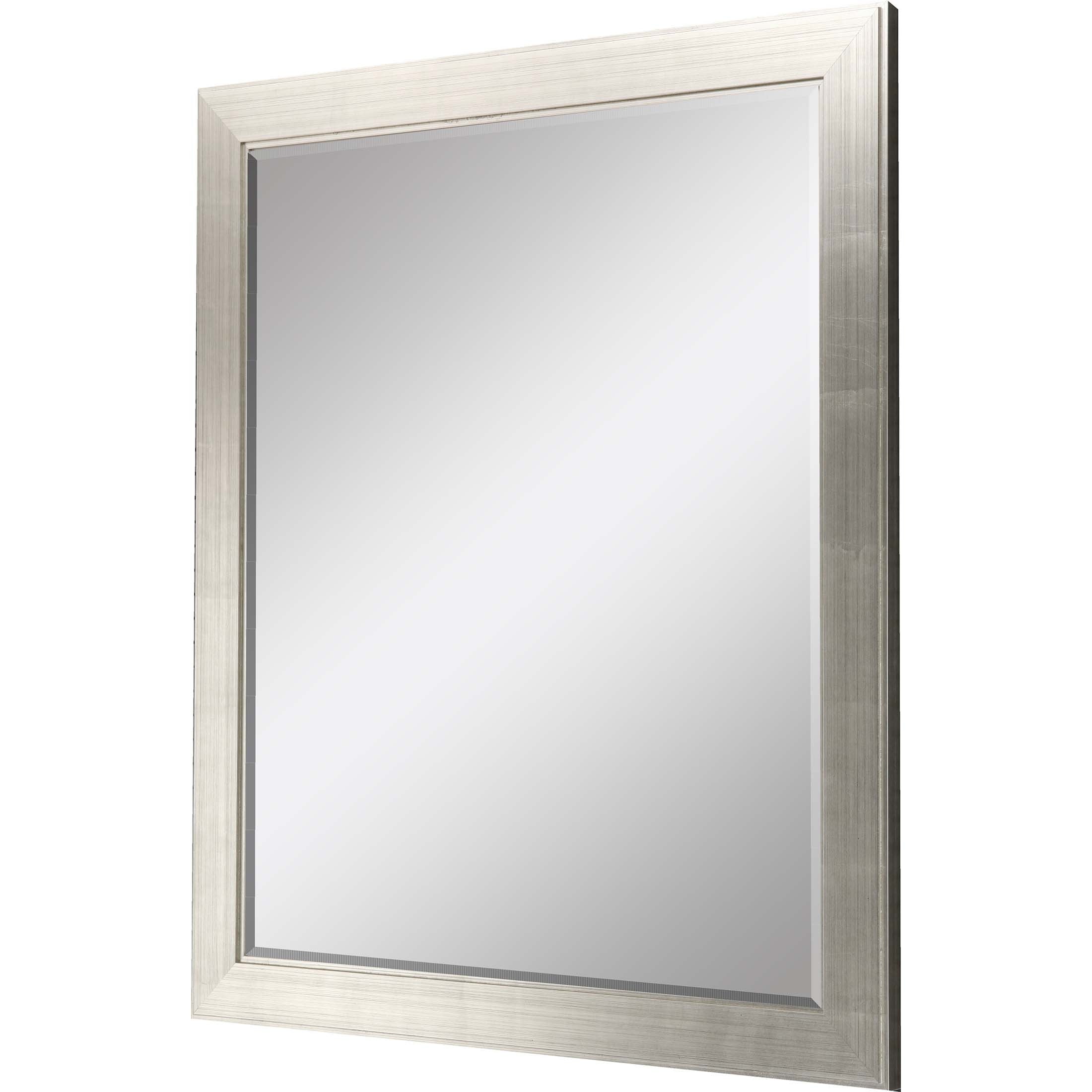 33" Silver Solid Wood Framed Accent Mirror - Home & Garden