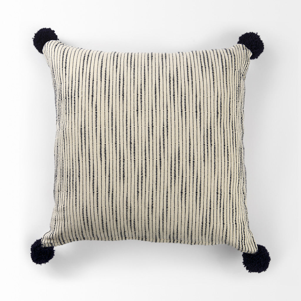 18" Black Striped Linen Throw Pillow Cover - Home & Garden