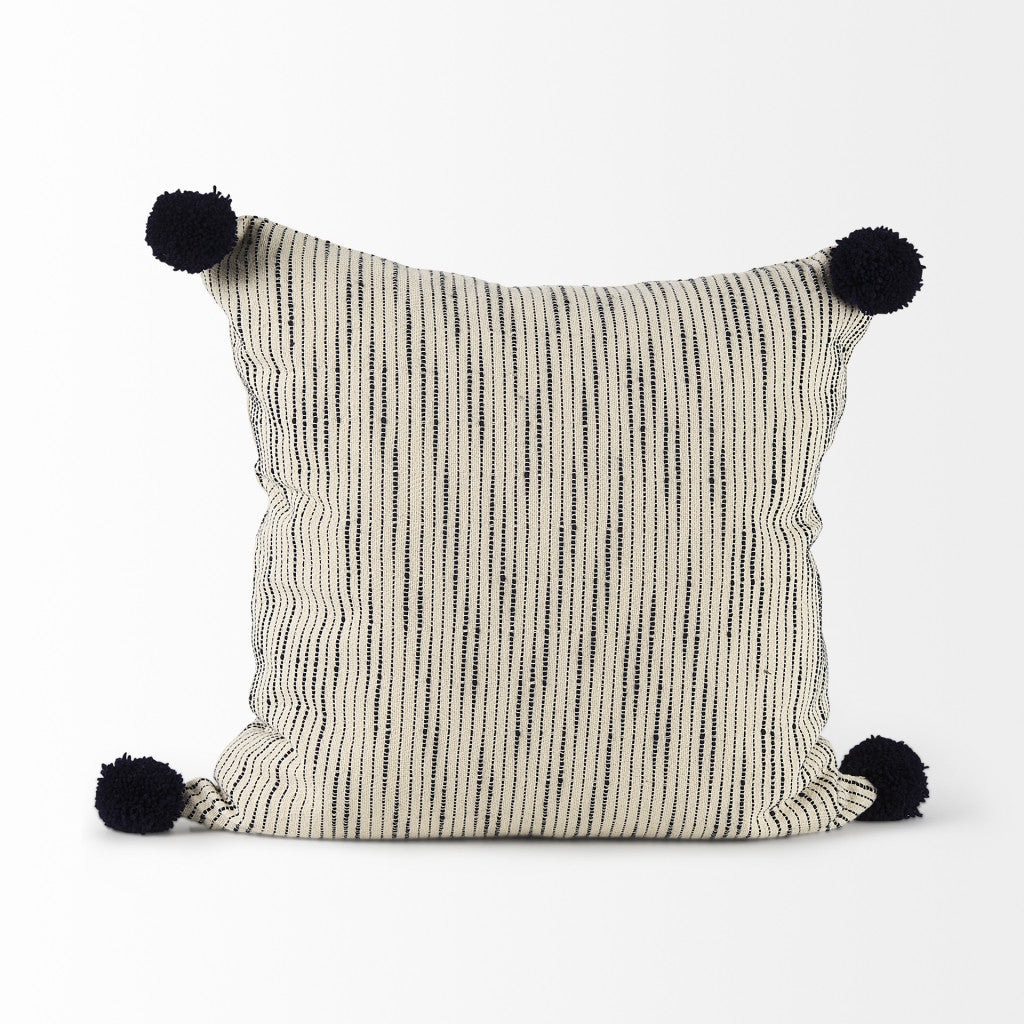 18" Black Striped Linen Throw Pillow Cover - Home & Garden