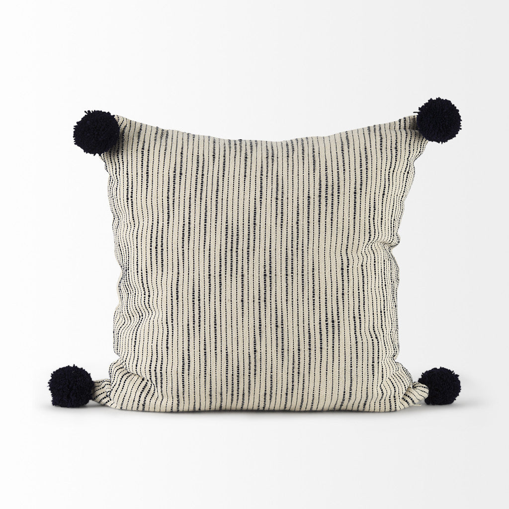18" Black Striped Linen Throw Pillow Cover - Home & Garden