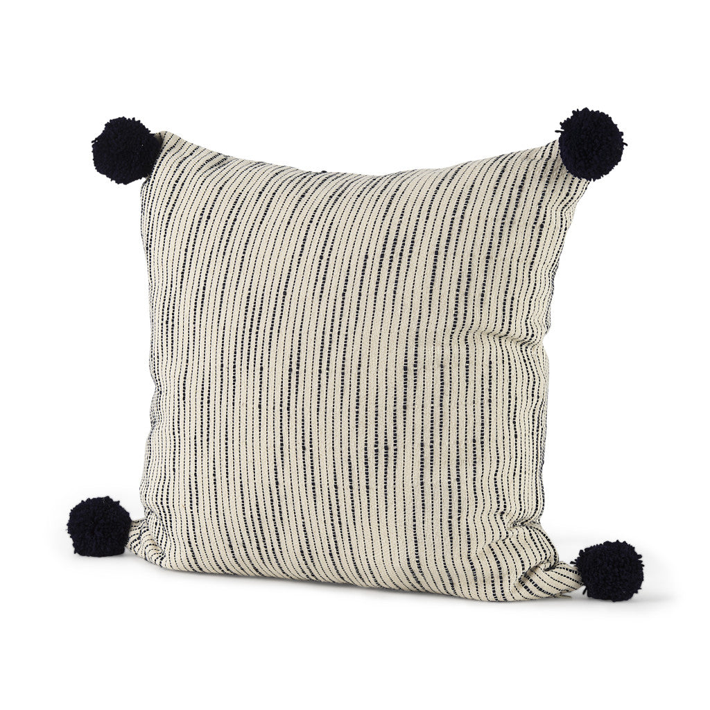18" Black Striped Linen Throw Pillow Cover - Home & Garden