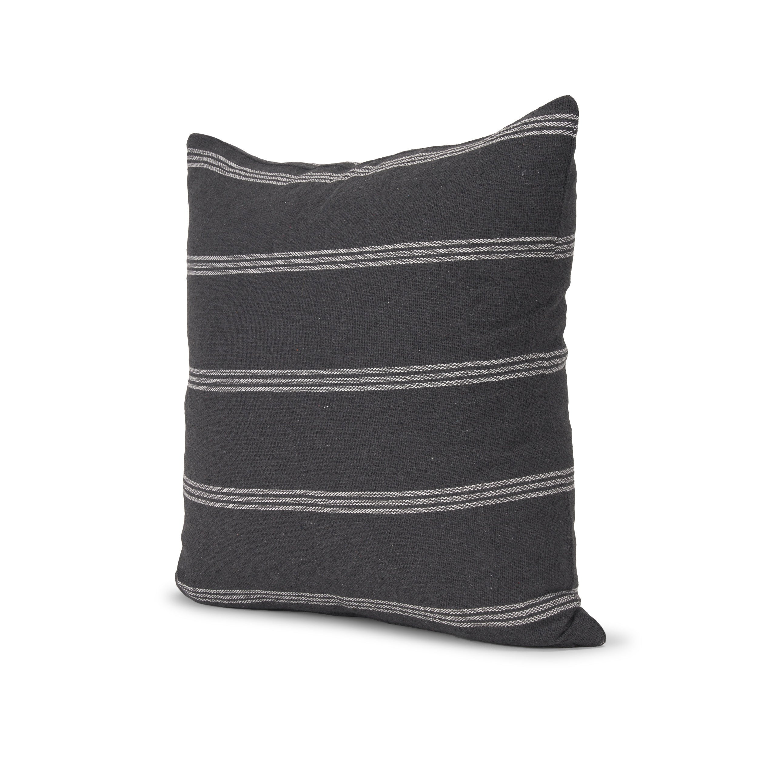 22" Gray Striped Linen Throw Pillow Cover - Home & Garden