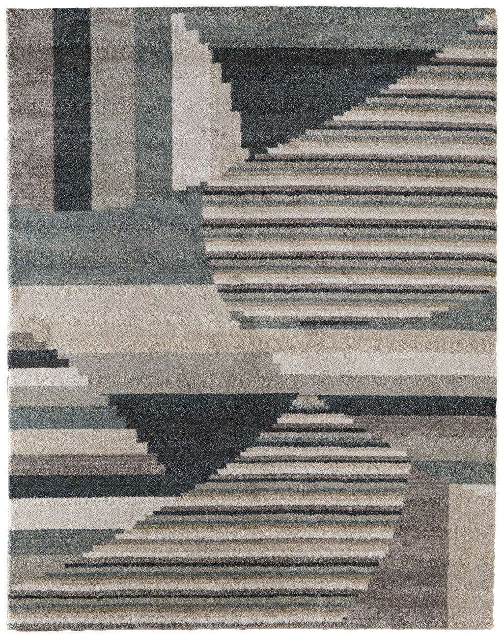 2' X 3' Blue And Ivory Abstract Area Rug - Home & Garden