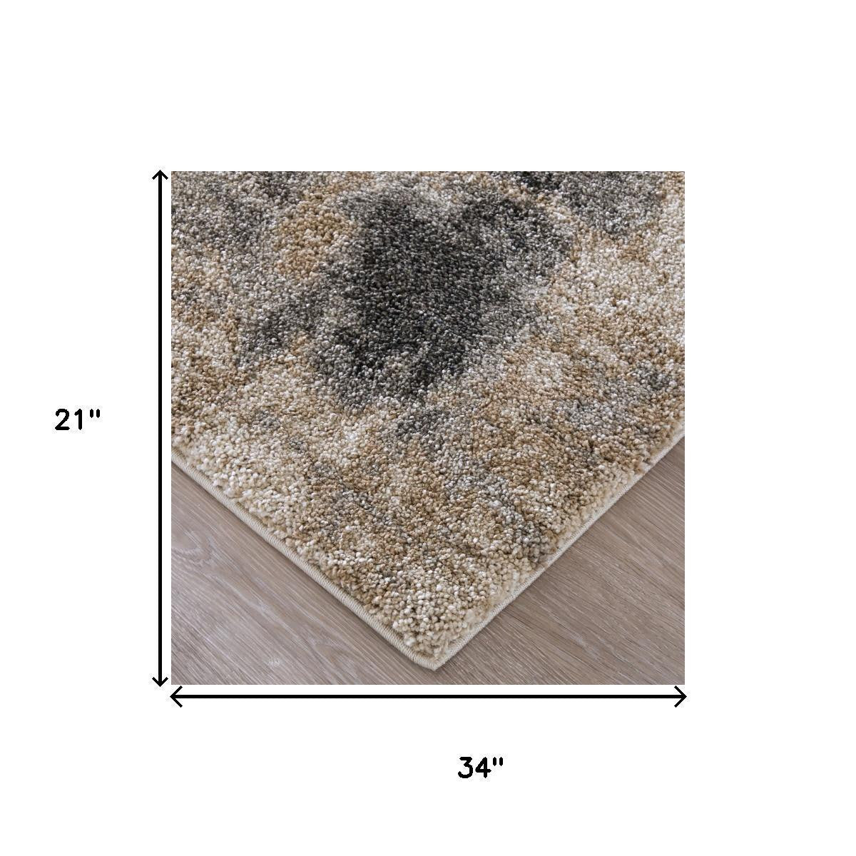 2' X 3' Blue And Ivory Abstract Area Rug - Home & Garden