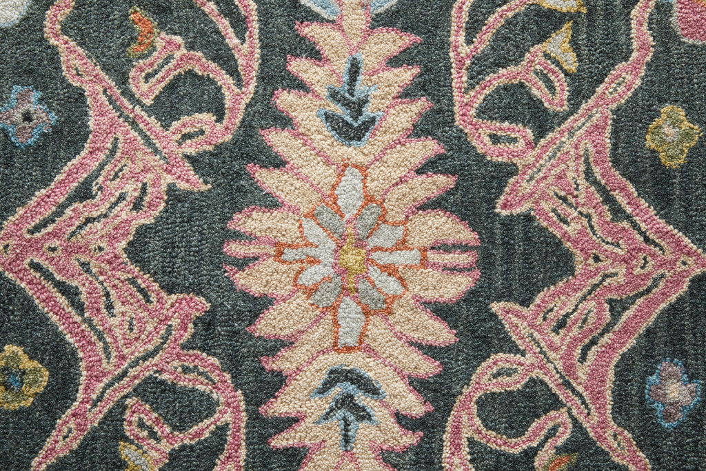 5' X 8' Blue And Ivory Wool Floral Hand Tufted Area Rug - Home & Garden