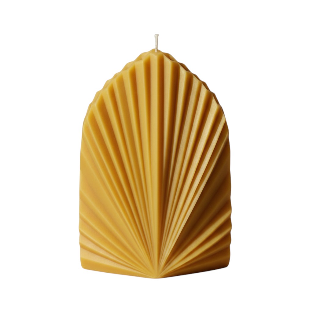 6" Gold Spring Rain Scented Dimensional Palm Leaf Candle - Home & Garden