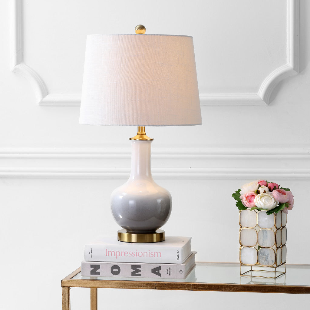 25" Gold Novelty Table Lamp With Drum Shade - Lighting