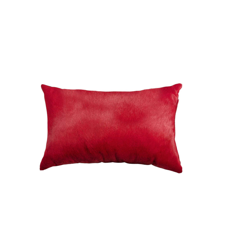 12" X 20" X 5" Wine Cowhide  Pillow 2 Pack - Home Decor