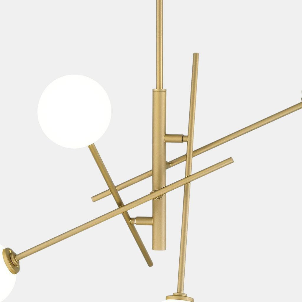 Brass Candle Style Four Light Metal Dimmable Chandelier With White Shades - Lighting