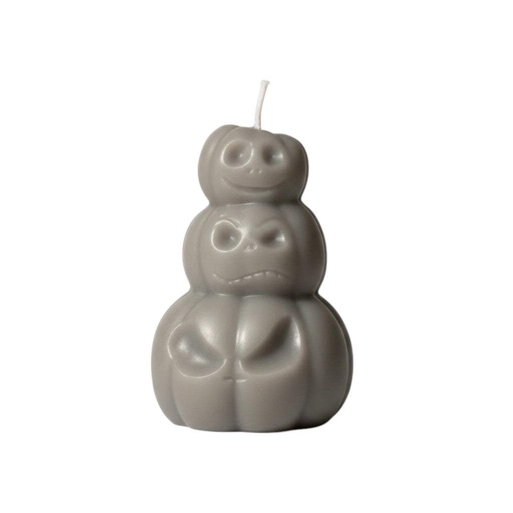 3" Gray Creamy Vanilla Scented Dimensional Pumpkin Trio Soy Wax Candle - Home & Garden