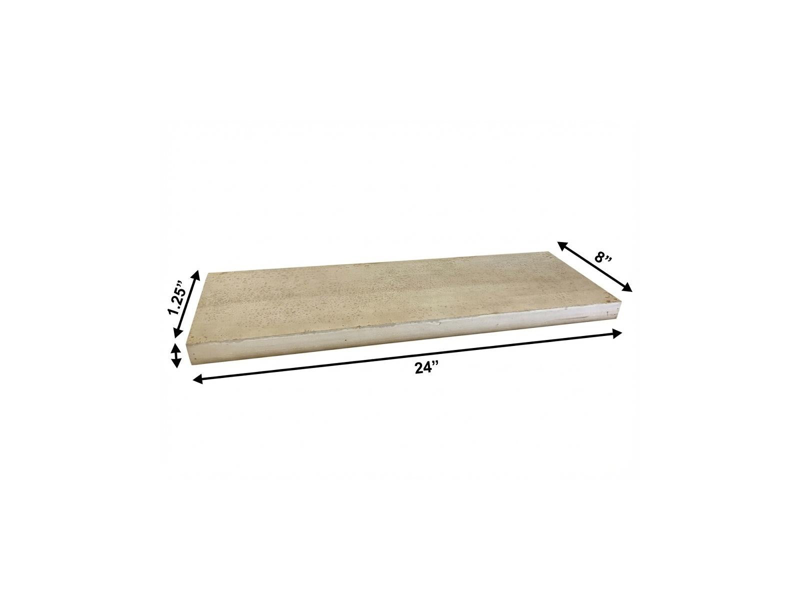 24" Solid Wood Rustic Wall Mounted Shelving Unit - Office Supplies