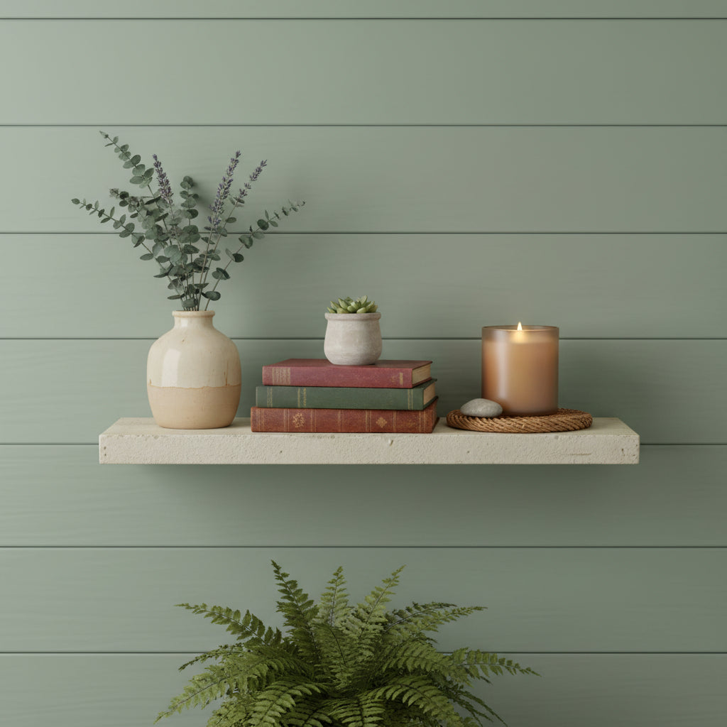 24" Solid Wood Rustic Wall Mounted Shelving Unit - Office Supplies