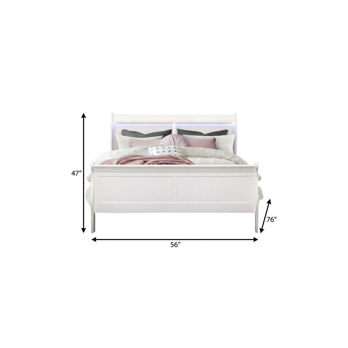 White Wood Full Bed Frame - Bed & Bath