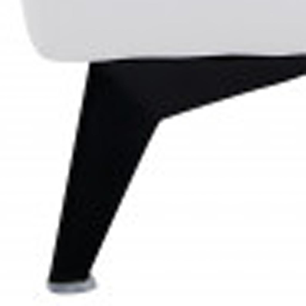 65" White And Black Italian Leather Power Reclining Loveseat - Living Room