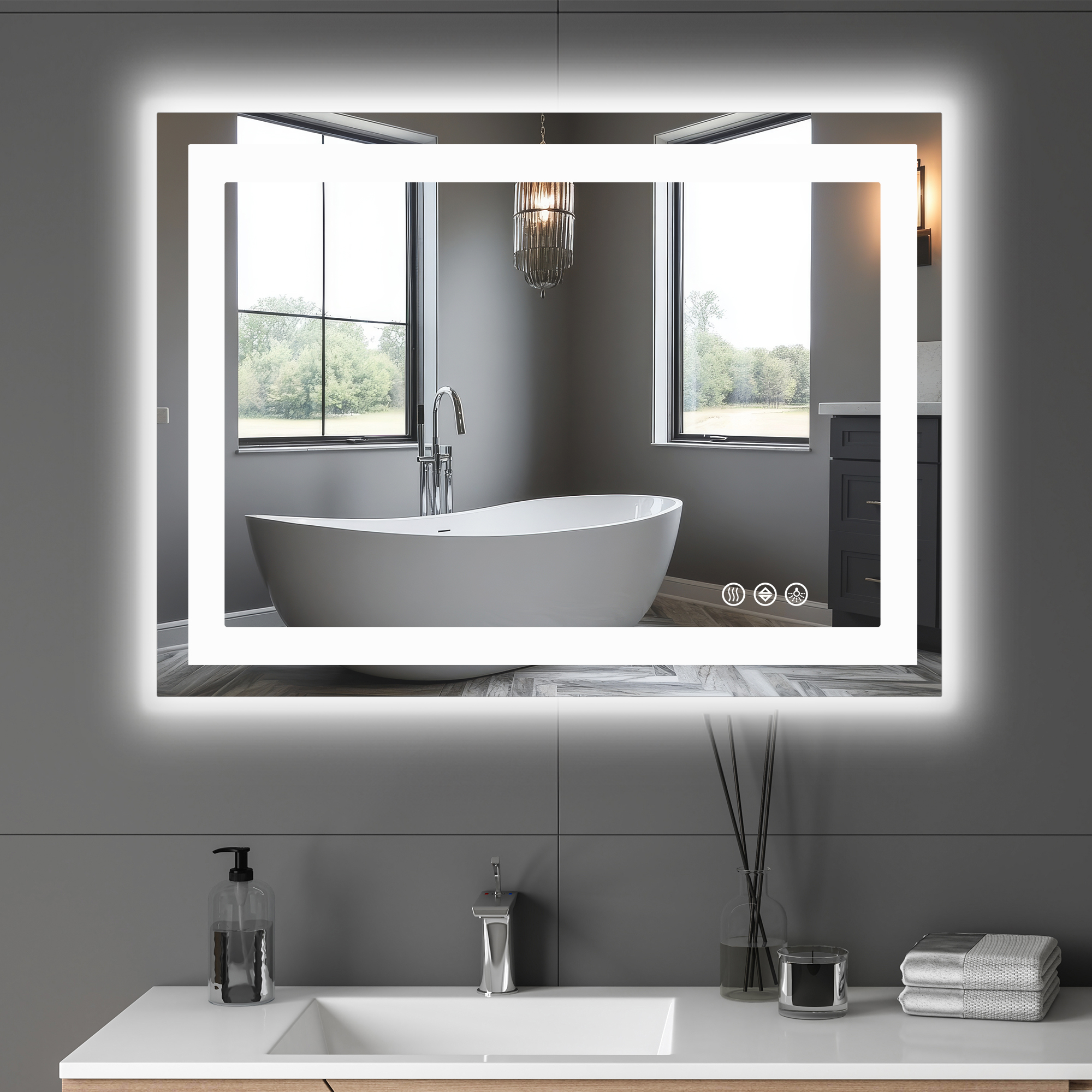 20" Lighted Frameless Anti Fog Bathroom Vanity Mirror - Bed & Bath