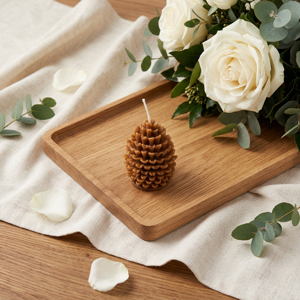 3" Brown Pumpkin And Latte Scented Dimensional Pinecone Candle - Home & Garden