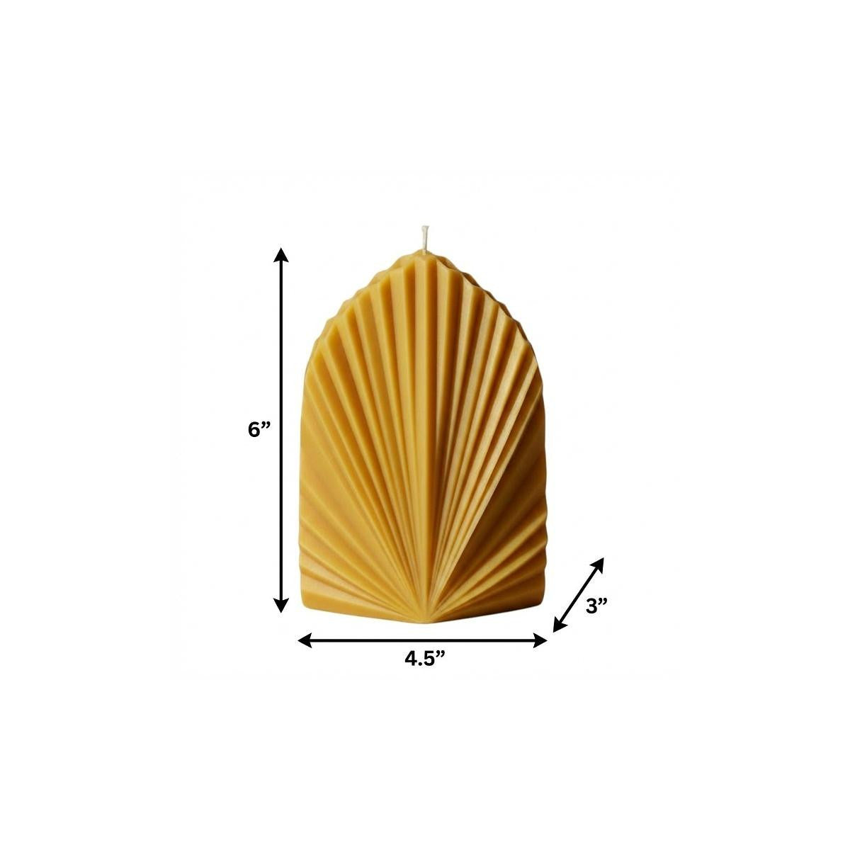 6" Gold Lily of the Valley Scented Dimensional Palm Leaf Candle - Home & Garden