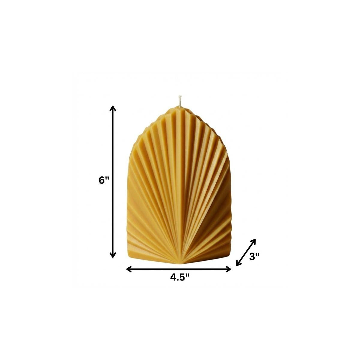 6" Gold Spring Rain Scented Dimensional Palm Leaf Candle - Home & Garden