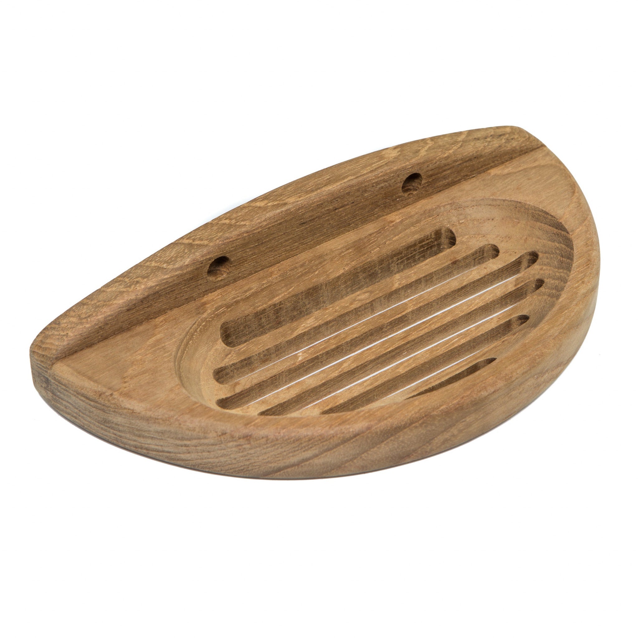 Traditional Solid Teak Wall Mount Oval Soap Dish - Bed & Bath
