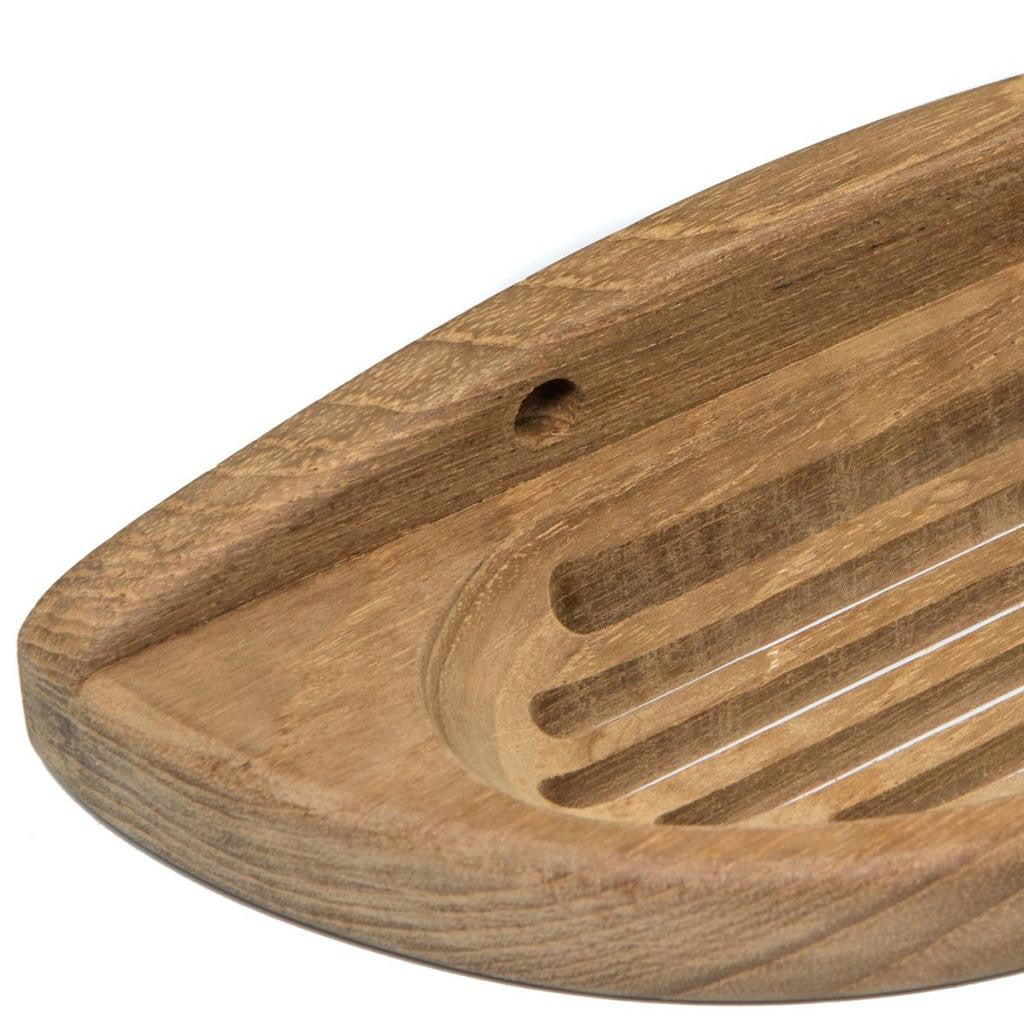Traditional Solid Teak Wall Mount Oval Soap Dish - Bed & Bath