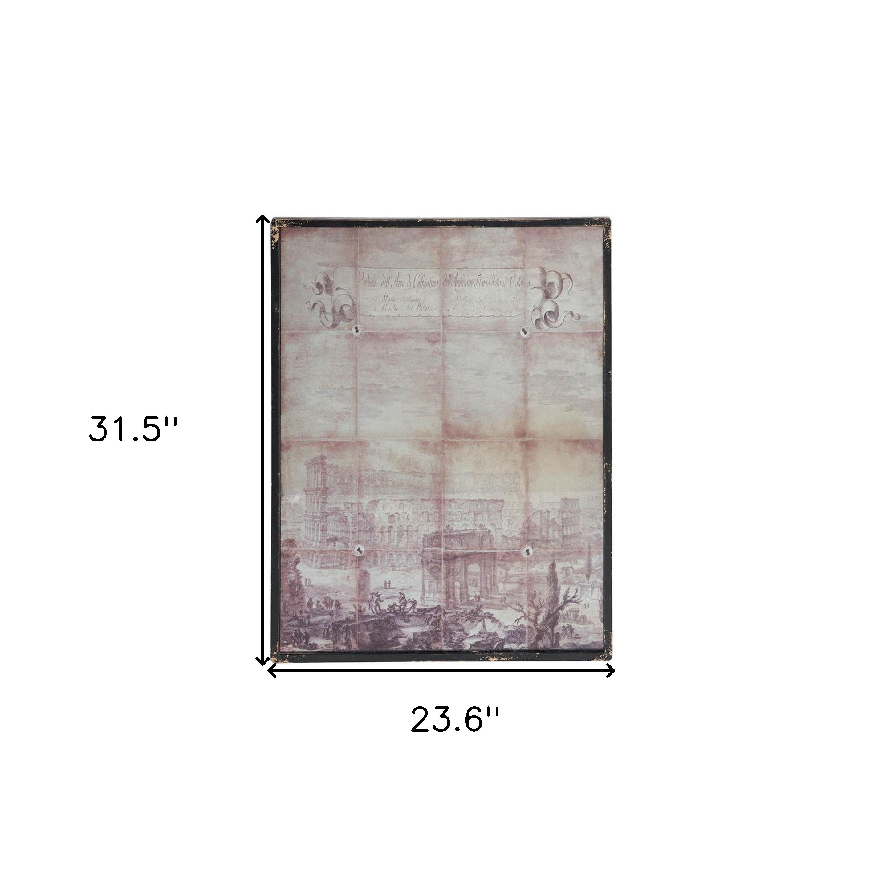 Hand Painted Distressed Black Framed Wall Art - Home Decor