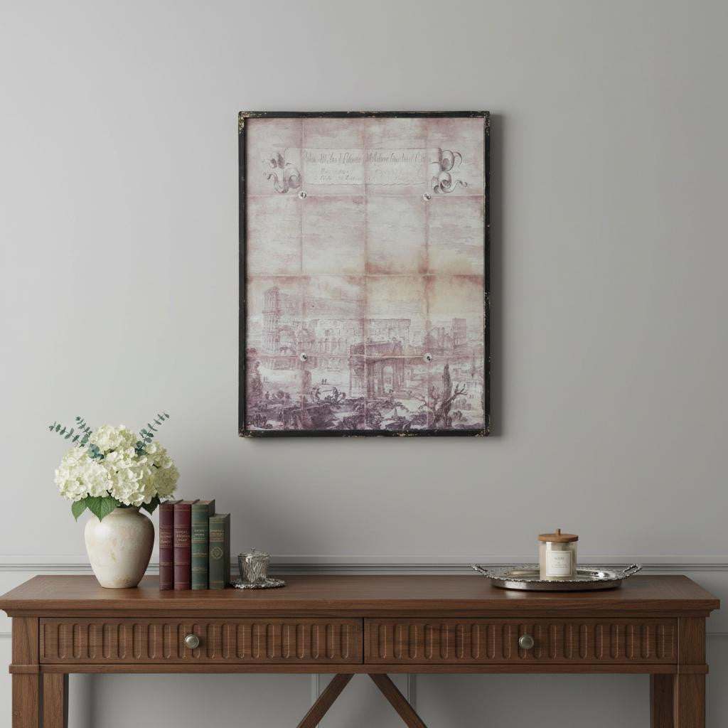 Hand Painted Distressed Black Framed Wall Art - Home Decor