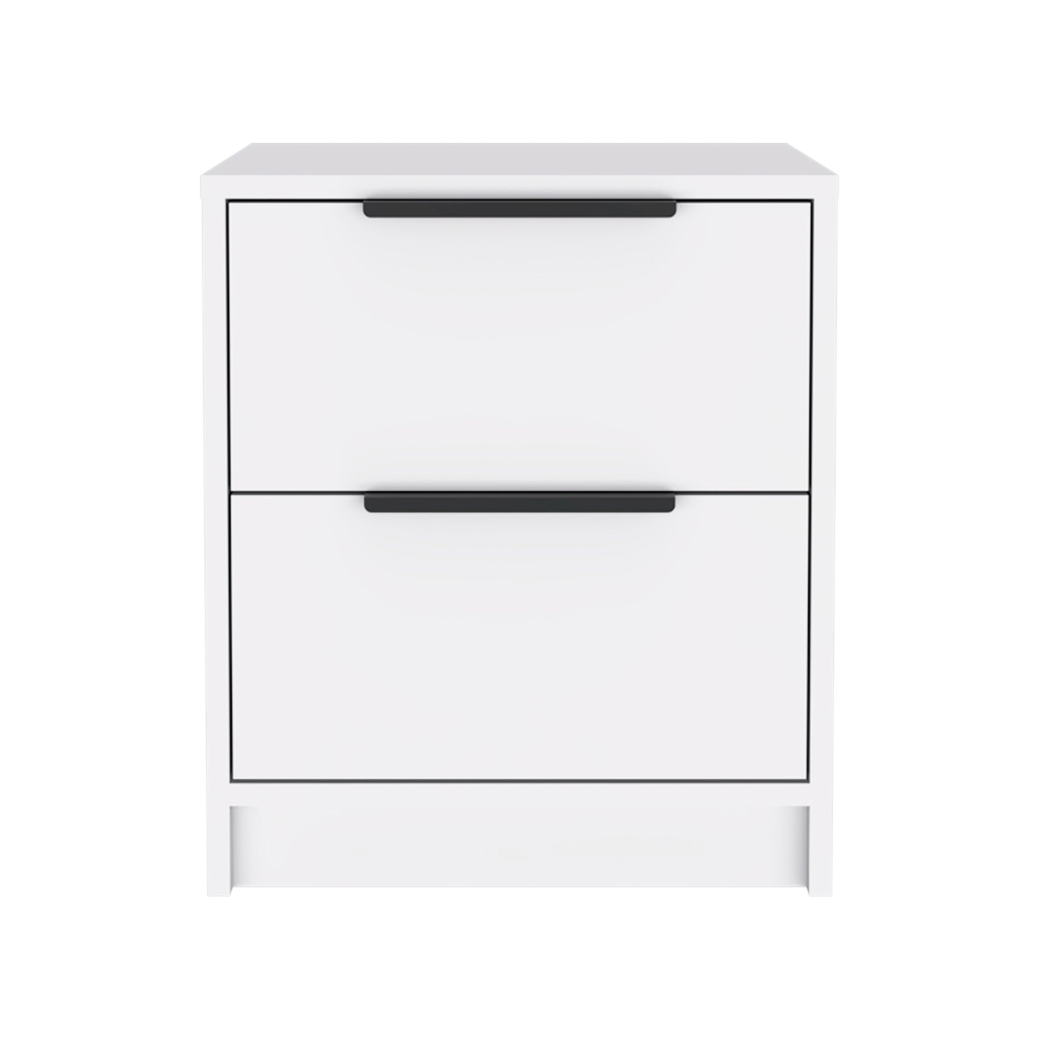 19" White Wood Two Drawer Nightstand - Bed & Bath