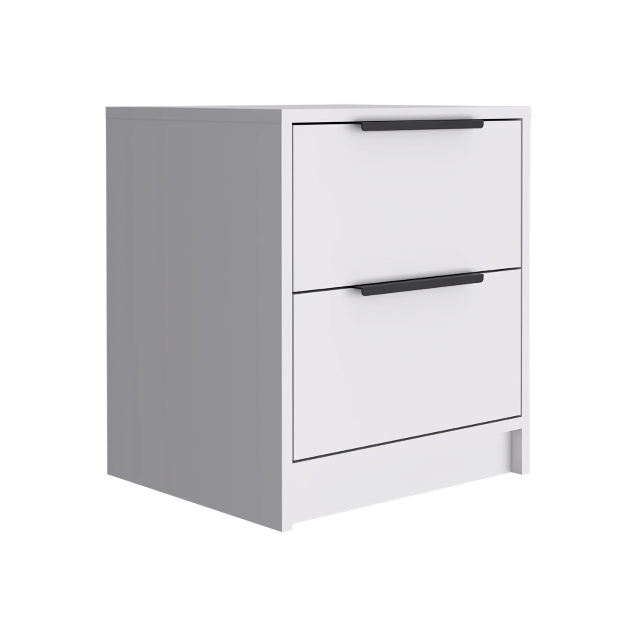 19" White Wood Two Drawer Nightstand - Bed & Bath