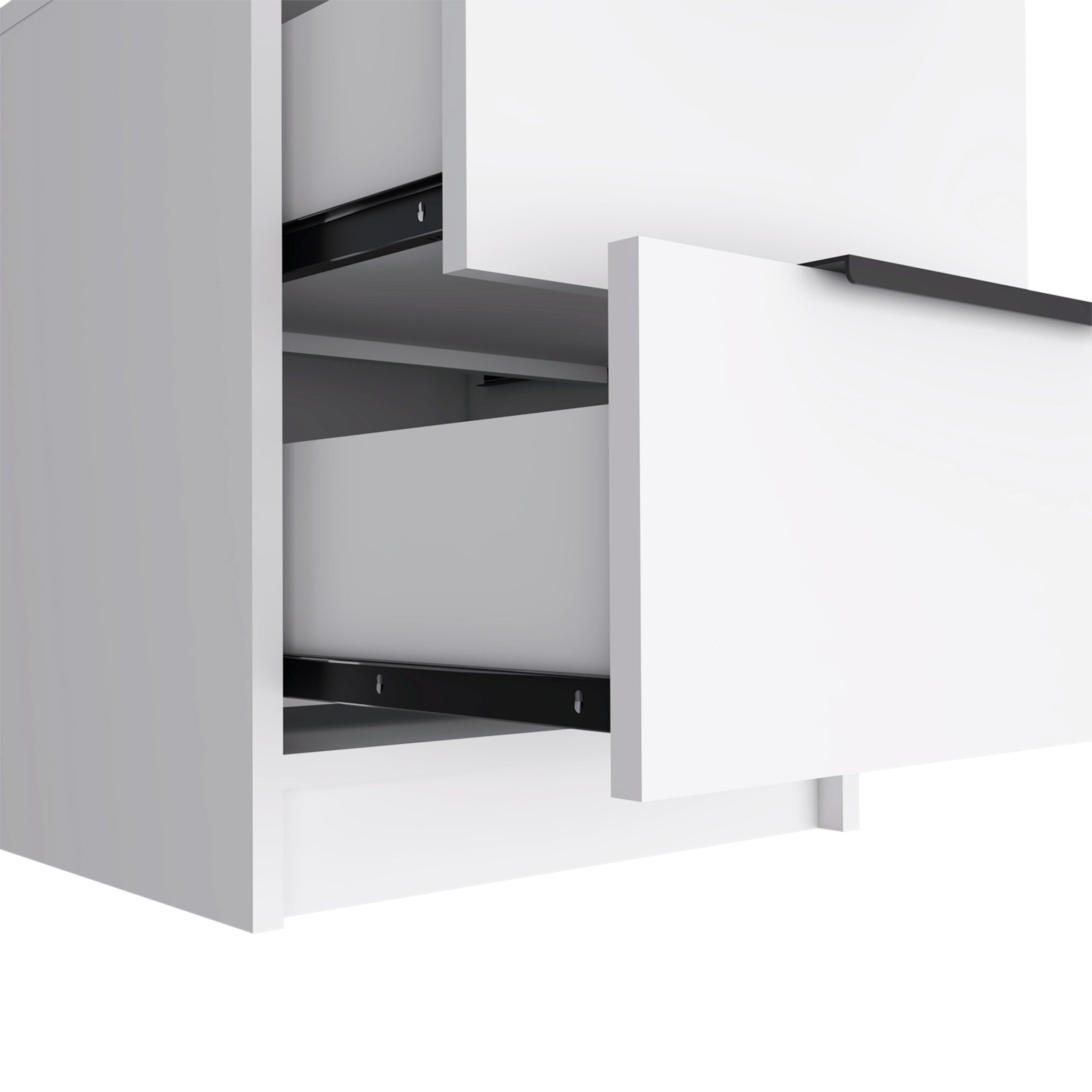19" White Wood Two Drawer Nightstand - Bed & Bath