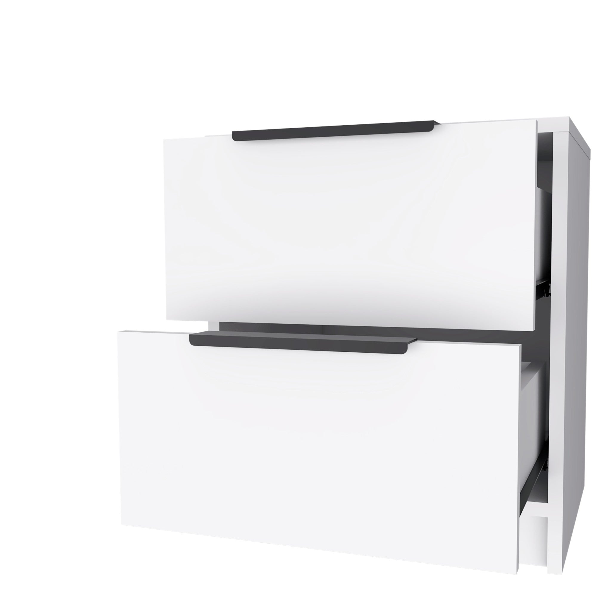 19" White Wood Two Drawer Nightstand - Bed & Bath