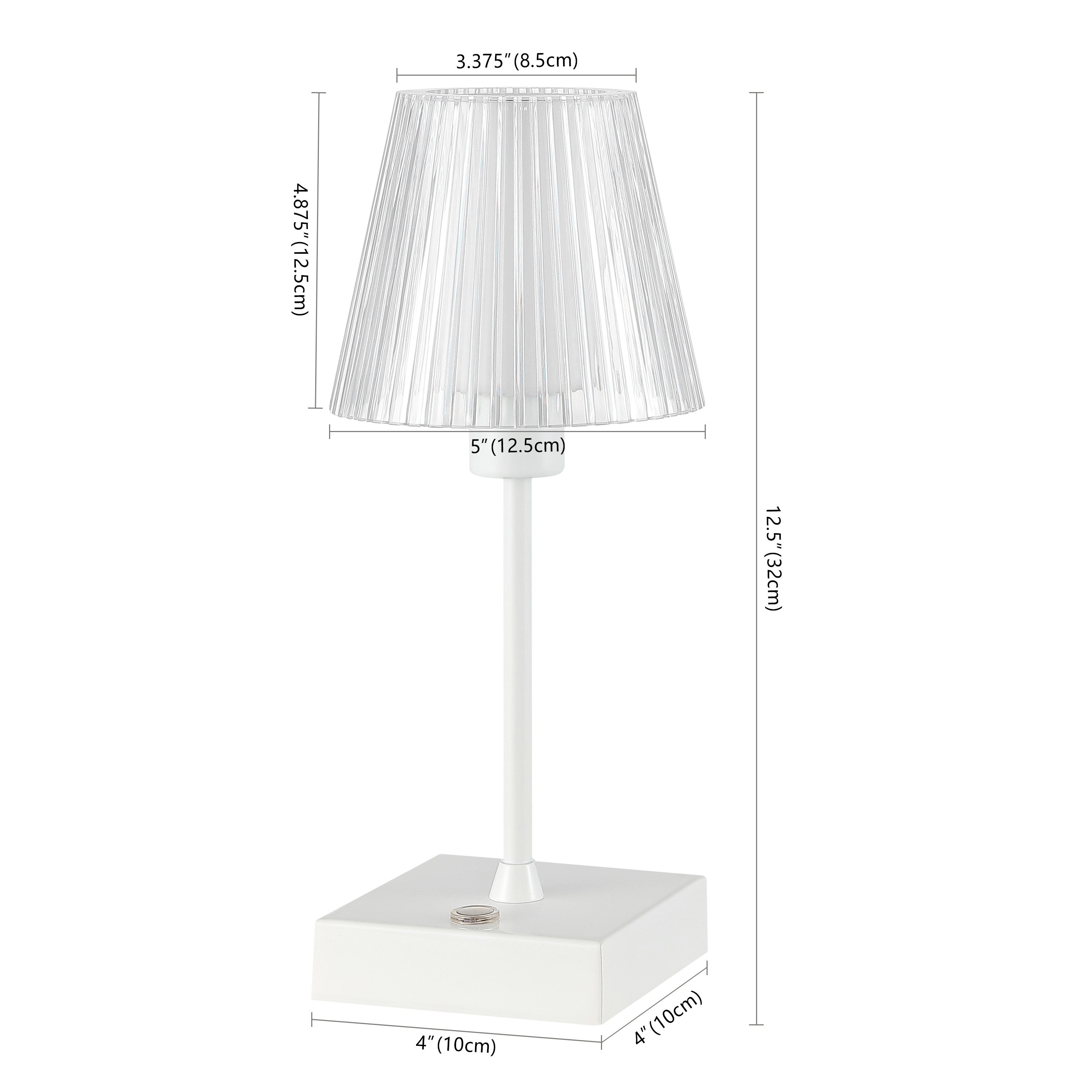 13" White USB Table Lamp With Empire Shade - Lighting