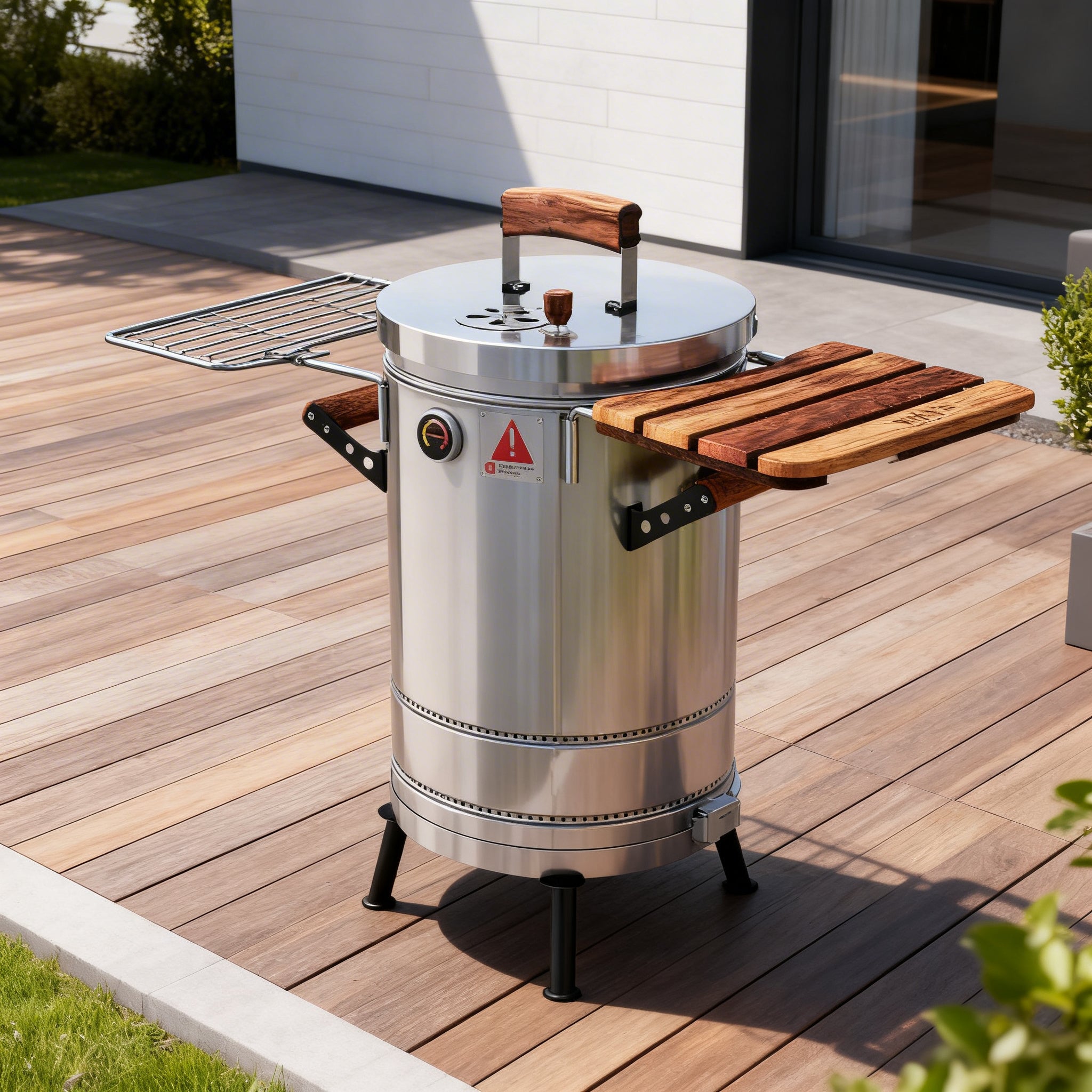 19" X 12" Silver Stainless Steel Portable Smoker Barrel - Sports & Outdoor