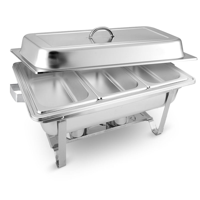 9" Silver Stainless Steel Chafing Dish With Stand - Kitchen & Dining
