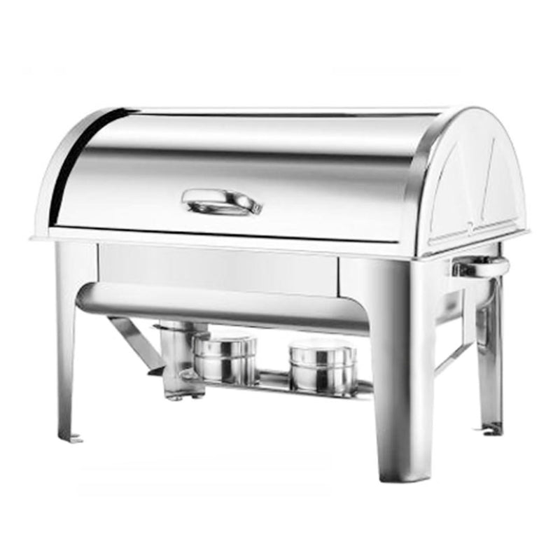 14" Silver Stainless Steel Chafing Dish With Stand - Kitchen & Dining