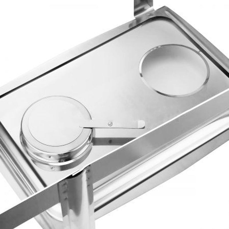 14" Silver Stainless Steel Chafing Dish With Stand - Kitchen & Dining