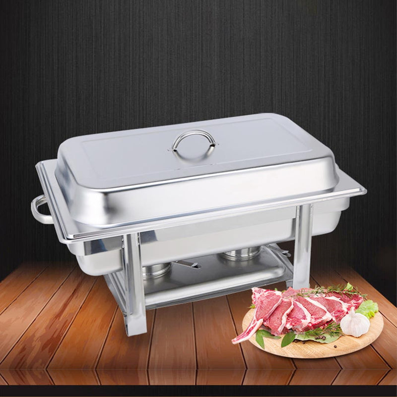 9" Silver Stainless Steel Chafing Dish With Stand - Kitchen & Dining