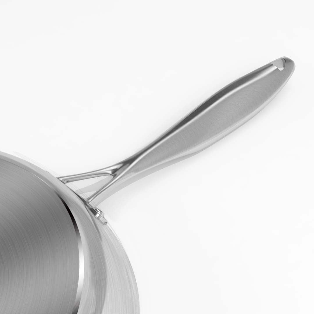 13" Black And Silver Stainless Steel Frying Pan - Kitchen & Dining