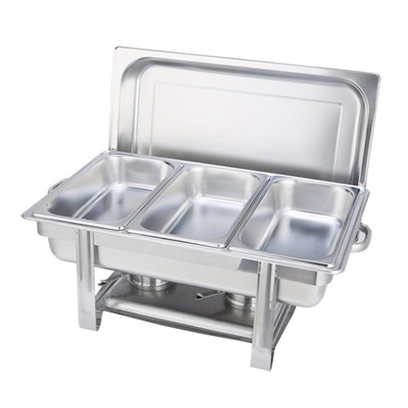 9" Silver Stainless Steel Chafing Dish With Stand - Kitchen & Dining