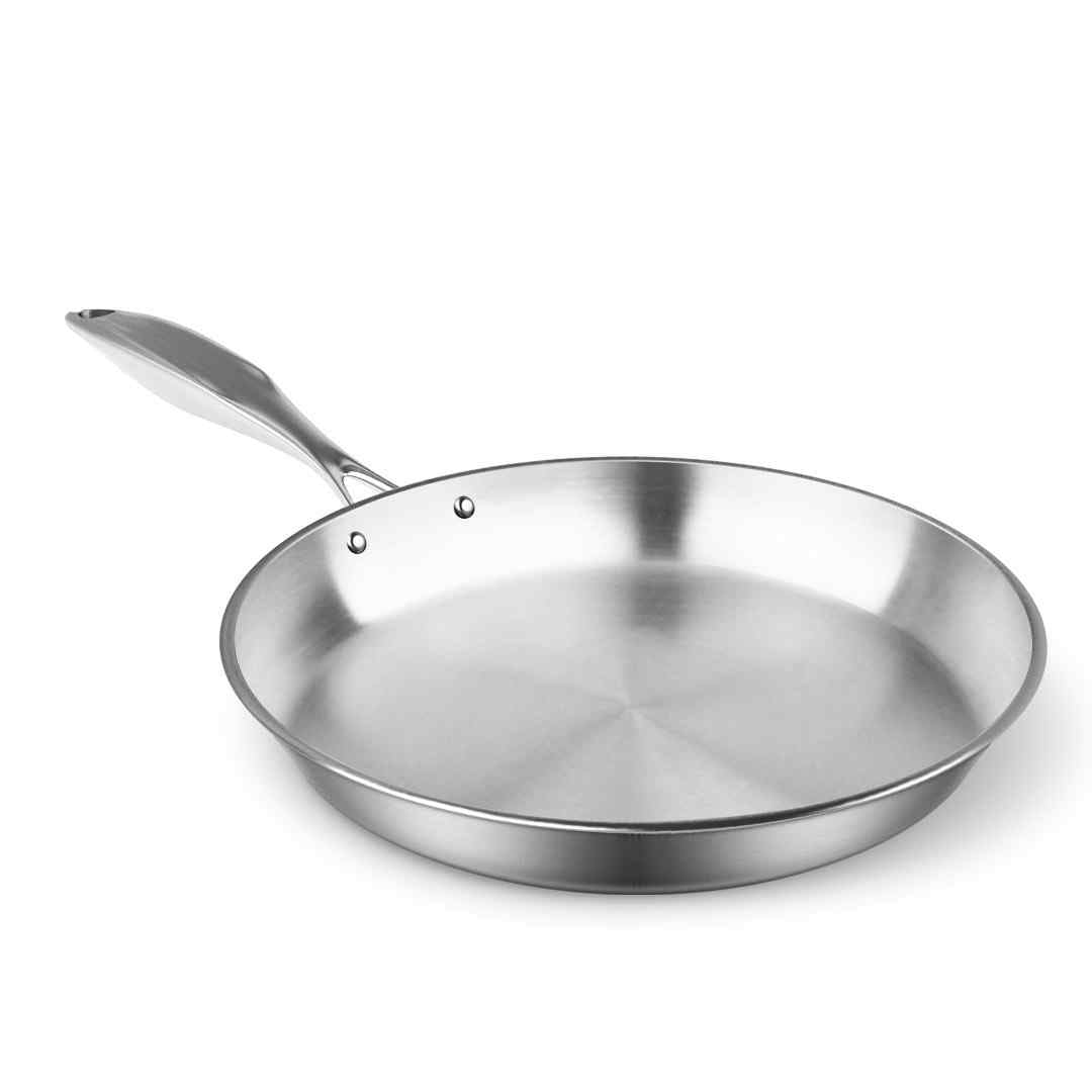 14" Silver Stainless Steel Frying Pan - Kitchen & Dining