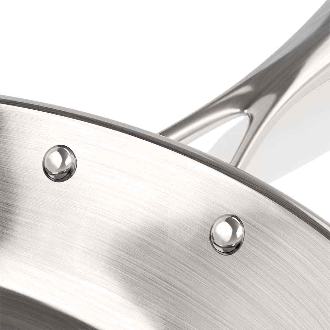 14" Silver Stainless Steel Frying Pan - Kitchen & Dining