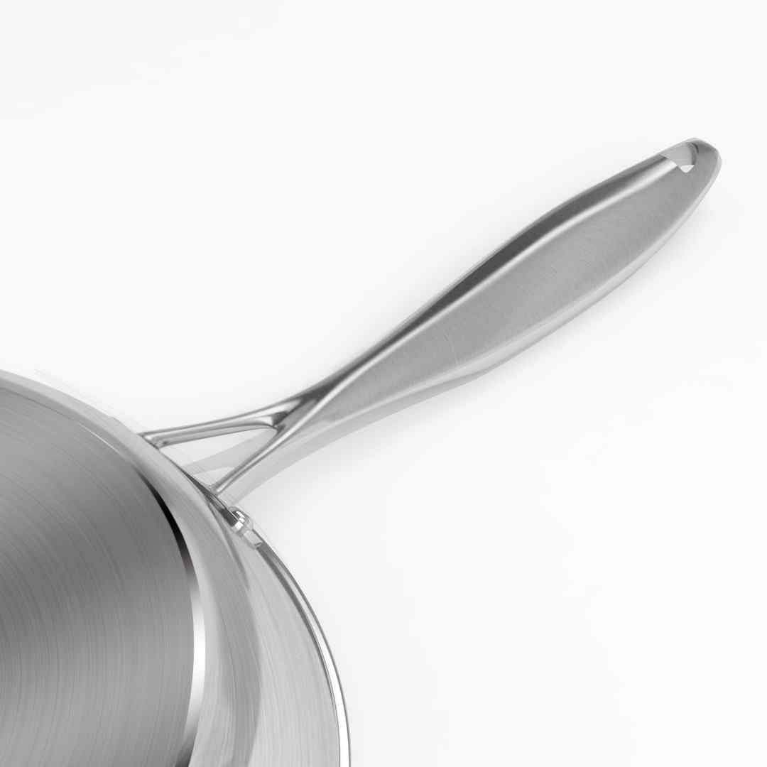 14" Silver Stainless Steel Frying Pan - Kitchen & Dining